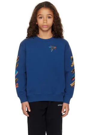 OFF-WHITE Kids Blue Paint Arrow Sweatshirt