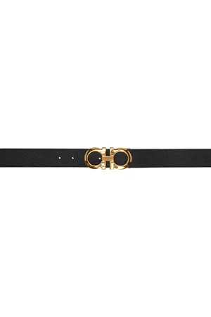 Salvatore Ferragamo Black & Brown Key Focus Reversible Belt