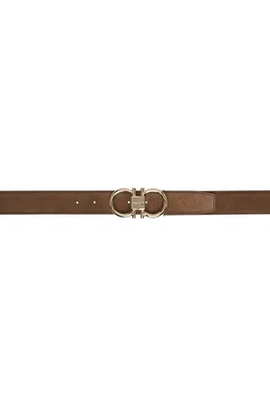 Salvatore Ferragamo Tan Double Gancini Belt
