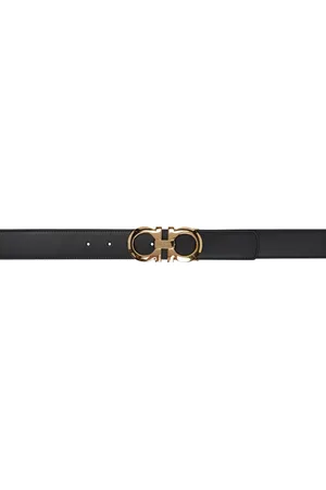 Salvatore Ferragamo Black & Brown Gancini Reversible Belt