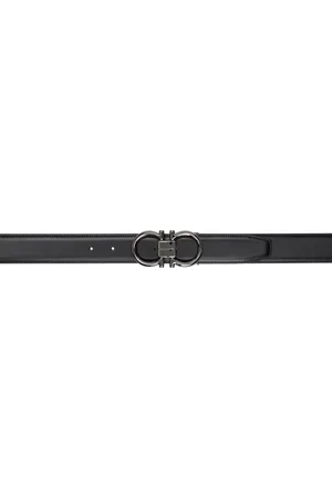 Salvatore Ferragamo Black & Brown Gancini Reversible Belt
