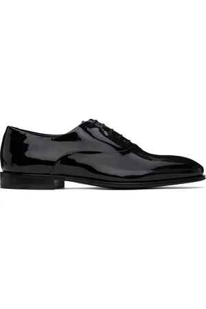 Salvatore Ferragamo Black Wave Oxfords