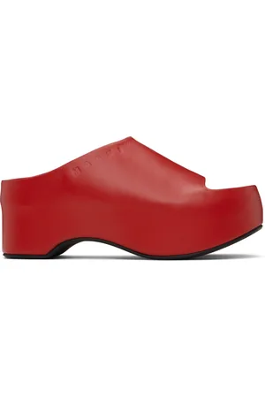 Marni Red Platform Heeled Sandals