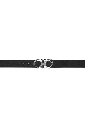 Salvatore Ferragamo Black Gancini Reversible Belt