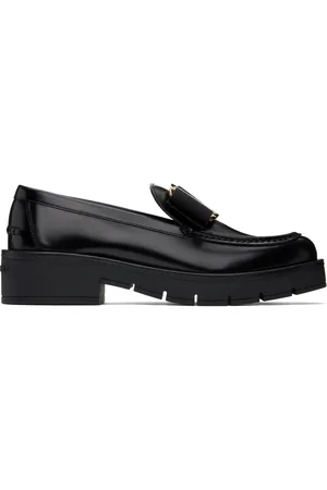 Salvatore Ferragamo Black Chunky Vara Bow Loafers