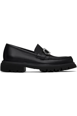 Salvatore Ferragamo Black Gancini Ornament Loafers
