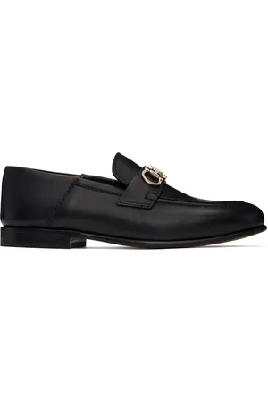 Salvatore Ferragamo Black Gancini Ornament Mule Loafers