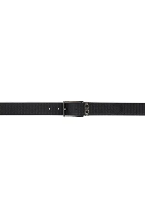 Salvatore Ferragamo Black Reversible Gancini Belt