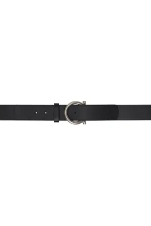 Salvatore Ferragamo Black Fixed Gancini Buckle Belt