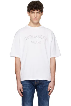 Dsquared2 White Loose Fit Faded Logo T-shirt