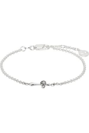 Stolen Girlfriends Club SSENSE Exclusive Silver Gothic Side Cross Bracelet