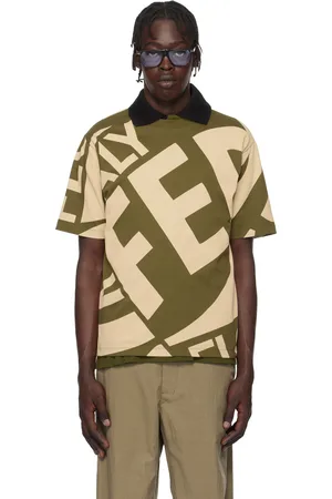 Salvatore Ferragamo Khaki & Beige Graphic Print T-shirt