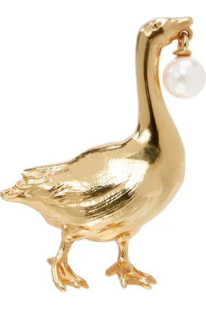 Moschino Gold Archive Goose Brooch