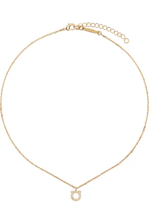 Salvatore Ferragamo Gold Gancini Crystals Necklace