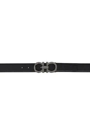 Salvatore Ferragamo Black & Brown Adjustable Gancini Reversible Belt