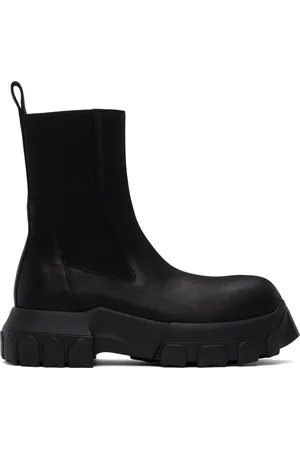 Rick Owens Black Hollywood Beatle Bozo Tractor Chelsea Boots