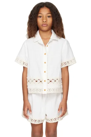 ZIMMERMANN Kids White Wylie Trimmed Shirt