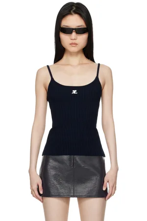 Courrèges Navy Reedition Knit Tank Top