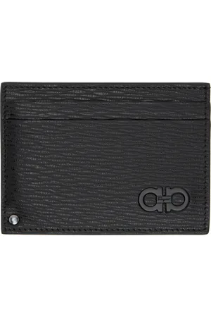 Salvatore Ferragamo Black Gancini Card Holder