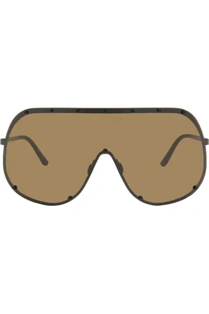 Rick Owens Black & Brown Shield Sunglasses