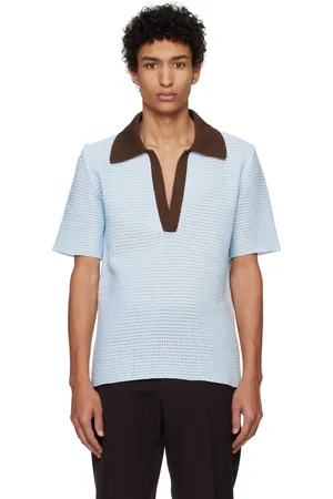 Jil Sander Blue Cotton Polo