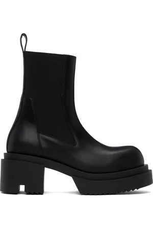 Rick Owens Black Hollywood Beatle Bogun Chelsea Boots