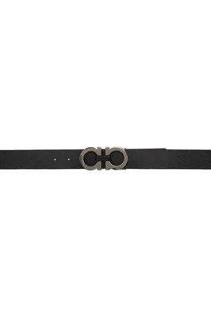 Salvatore Ferragamo Black & Brown Adjustable Gancini Reversible Belt