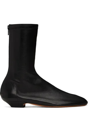 Khaite Black Apollo Flat Ankle Boots