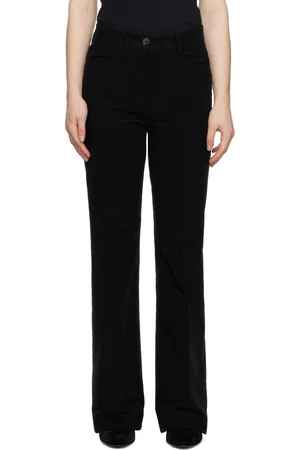 Totême Black Flared Moleskin Trousers