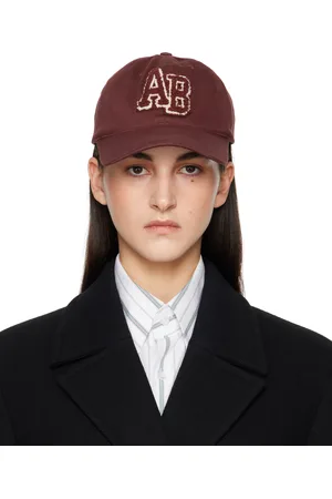 ANINE BING Burgundy Letterman Jeremy Baseball Cap