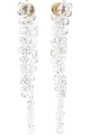 Simone Rocha Gray Double Pierce Through Drip Earrings