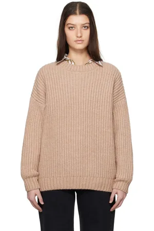 ANINE BING Tan Sydney Crew Sweater