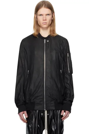 Rick Owens Black Hollywood Classic Flight Leather Jacket