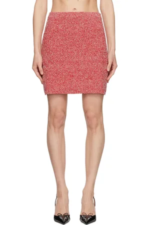 Salvatore Ferragamo Red Bouclé Miniskirt