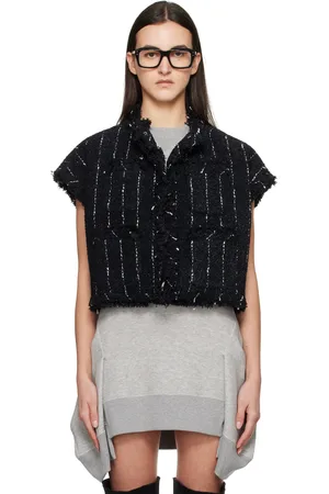 SACAI Black Tweed Vest