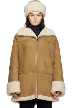 Totême Tan & Off-White Signature Shearling Jacket