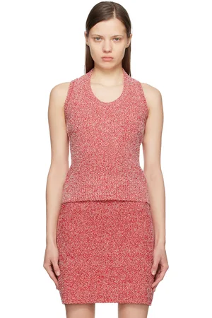 Salvatore Ferragamo Red Bouclé Tank Top