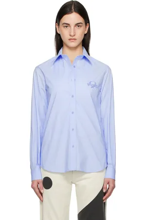 Moschino Blue Laurel Crown Emblem Shirt
