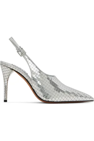 Alaïa Silver Art Deco Slingback Heels