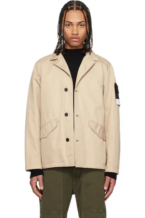 Stone Island Beige A100003 Raso Gommato 3L Blazer