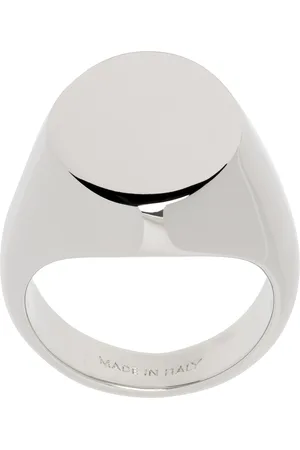 Maison Margiela Silver Minimal Logo Oval Signet Ring