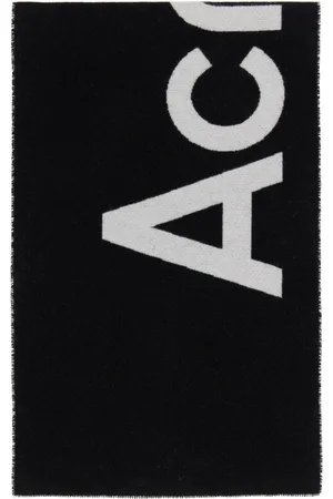 Acne Studios Black & White Toronty Logo Contrast Scarf