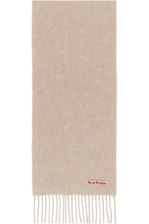 Acne Studios Beige Fringe Wool Skinny Scarf