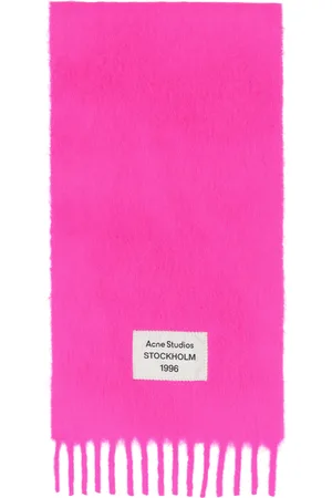 Acne Studios Pink Fringe Alpaca Scarf