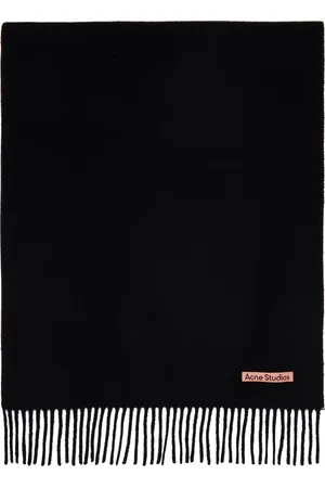 Acne Studios Black Fringe Wool Oversized Scarf