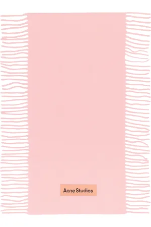Acne Studios Pink Fringe Wool Scarf