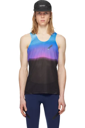 Soar Running Blue & Black Race Tank Top