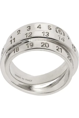Maison Margiela Silver Triple Logo Numeric Signature Ring