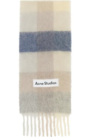 Acne Studios Purple & Off-White Mohair Checked Scarf