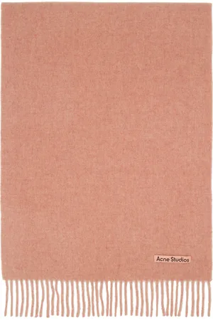 Acne Studios Pink Fringe Wool Narrow Scarf